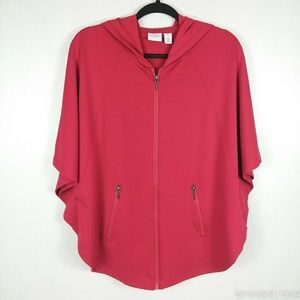 WEEKENDS by Chico's Red Hooded Cape Capelet